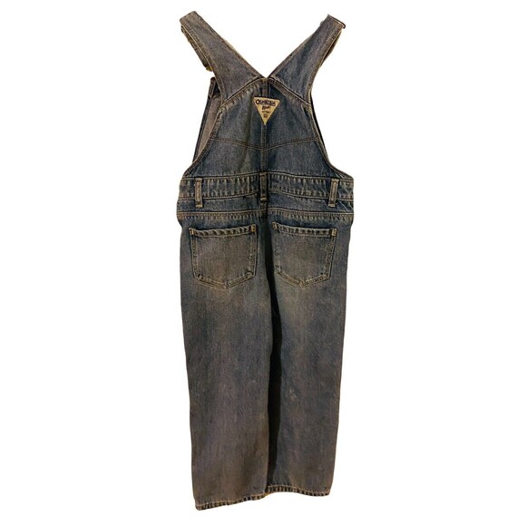 Oshkosh B'Gosh Overalls Denim Jeans Girls Size 4T Blue Butterfly Flower Outdoors - Picture 2 of 4